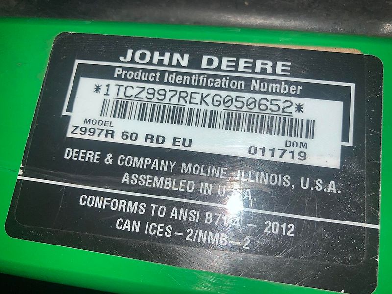 John Deere Z997R 60"