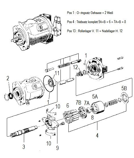 Case Repair Kit 5198694 Hydraulikpumpe Reparatursatz