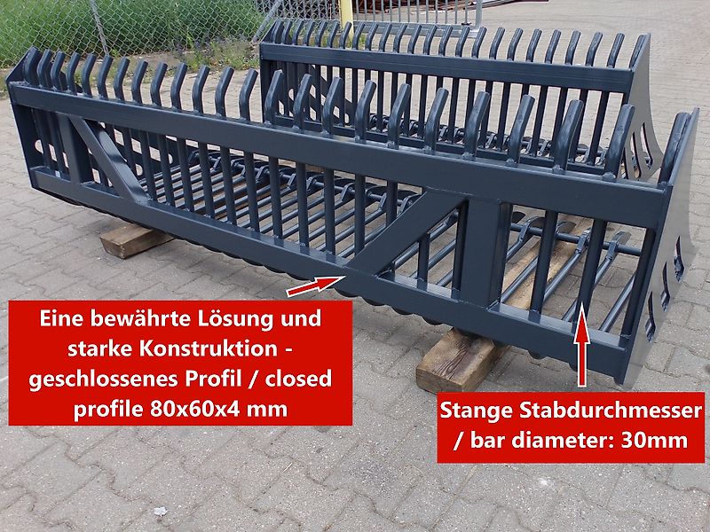 RADSTAL Schaufel für Steine Kartoffelschaufel Steinkorb 1,2 - 2,3 m