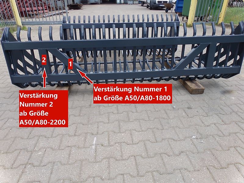 RADSTAL Schaufel für Steine Kartoffelschaufel Steinkorb 1,2 - 2,3 m