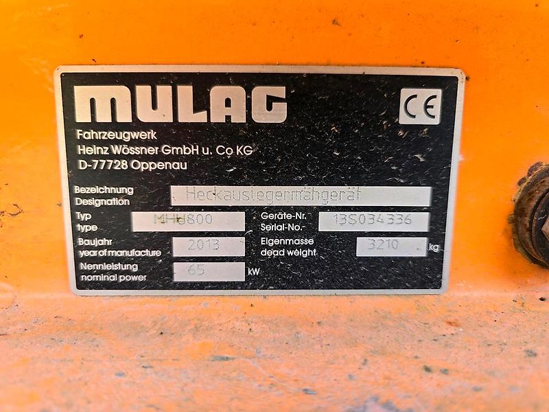 mulag MHU 800 2013 Mähausleger Böschungsmäher Böschungsmulcher für Unimog 405 U 300 400 500 318 423 427 430 527 535 530 Mercedes-Benz
