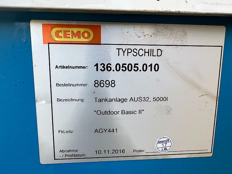 Cemo Tankanlage AdBlue (AUS32) !Outdoor Basic II" 5000 l 220 V
