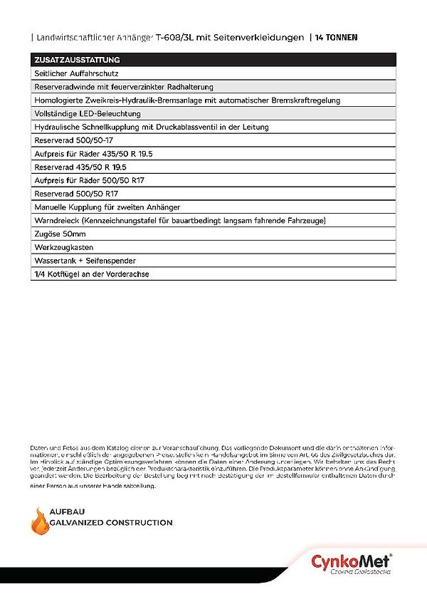 CynkoMet T-608/2 Long mit hydr. Ladungssicherung